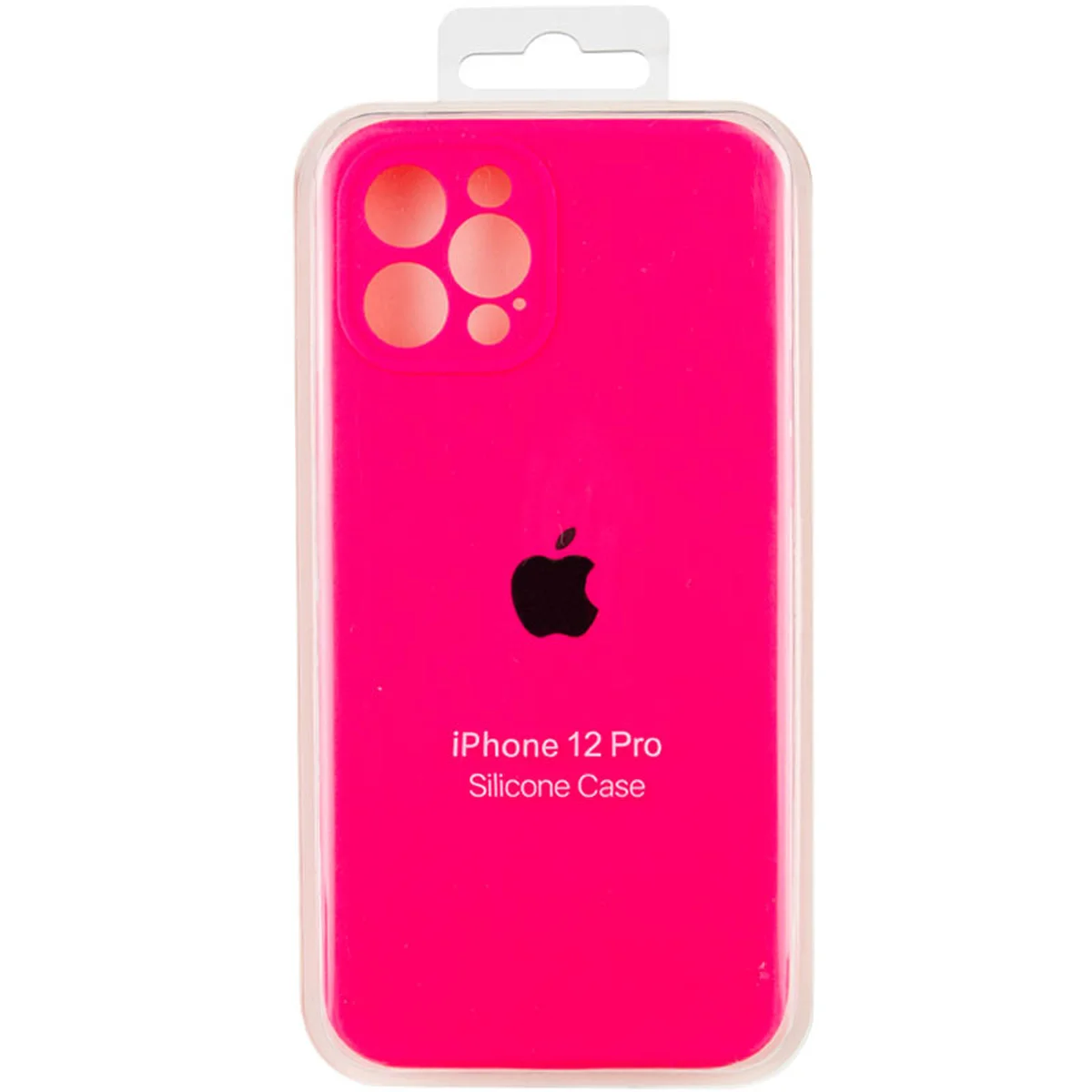 Чехол Silicone Case Full Camera Protective (AA) для Apple iPhone 12 Pro (6.1") Розовый / Barbie pink