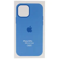 Чехол Silicone case (AAA) full with Magsafe and Animation для Apple iPhone 12 Pro / 12 (6.1") Синий / Capri Blue