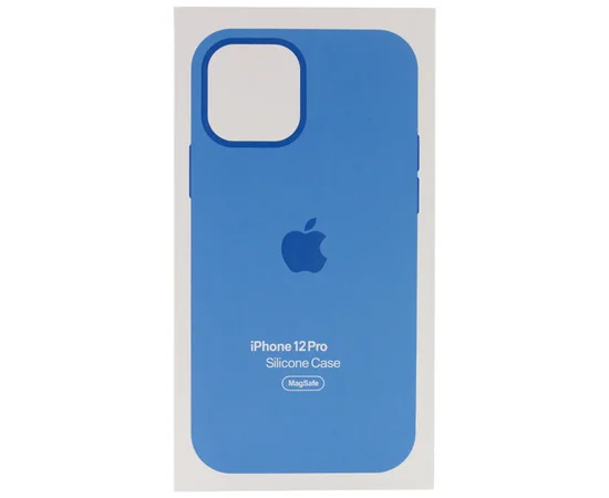 Чехол Silicone case (AAA) full with Magsafe and Animation для Apple iPhone 12 Pro / 12 (6.1") Синий / Capri Blue