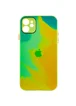 Чехол TPU+Glass Impasto abstract для Apple iPhone 12 (6.1") Yellow green