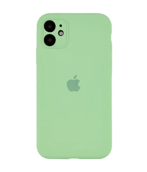 Чехол Silicone Case Full Camera Protective (AA) для Apple iPhone 12 (6.1") Мятный / Mint