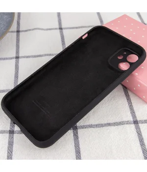 Чохол Silicone Case Full Camera Protective (AA) для Apple iPhone 12 (6.1 ") Чорний / Black