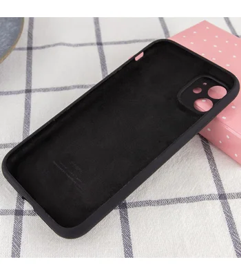 Чохол Silicone Case Full Camera Protective (AA) для Apple iPhone 12 (6.1 ") Чорний / Black