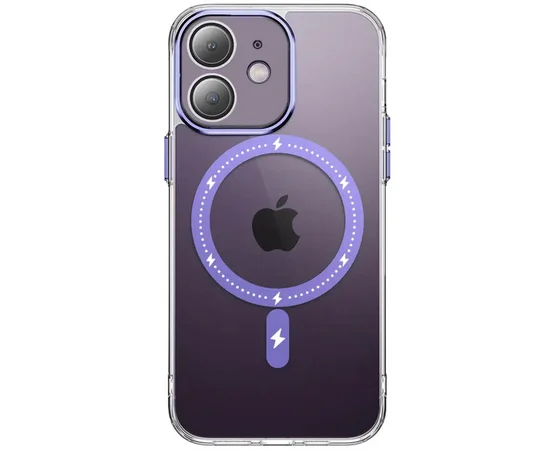 Чехол TPU+PC Colorful with MagSafe для Apple iPhone 12 (6.1") Purple