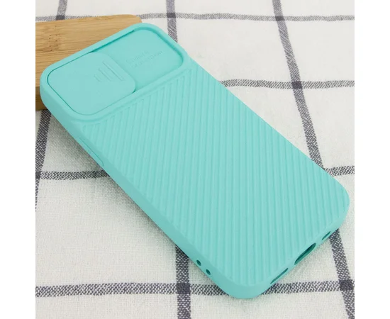 Чехол Camshield Square TPU со шторкой для камеры для Apple iPhone 12 Pro / 12 (6.1") Бирюзовый