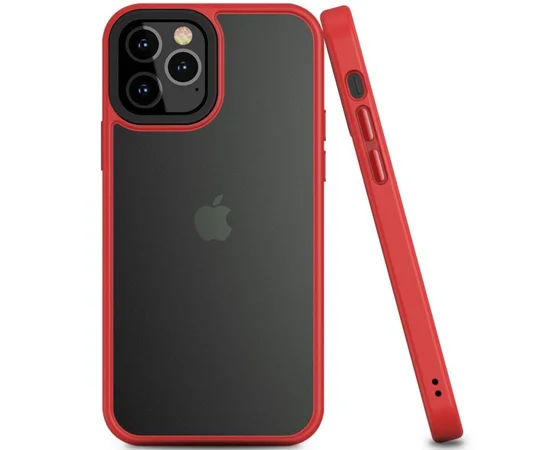 TPU+PC чехол Metal Buttons для Apple iPhone 12 Pro / 12 (6.1") Красный