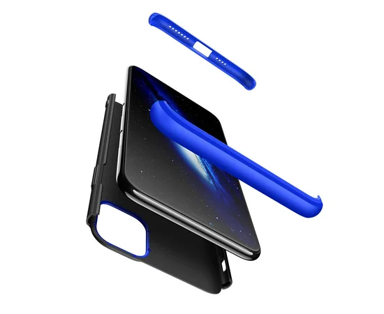 Пластиковая накладка GKK LikGus 360 градусов (opp) для Apple iPhone 12 (6.1") Черный / Синий