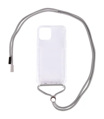 Чохол TPU Crossbody Transparent для Apple iPhone 12 Pro / 12 (6.1 ") Сірий