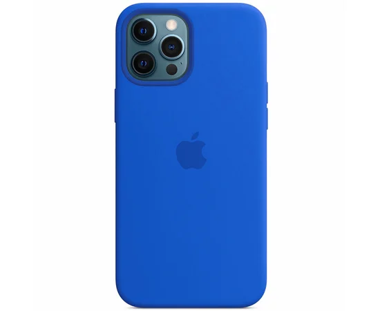 Чехол Silicone case (AAA) full with Magsafe для Apple iPhone 12 Pro / 12 (6.1") Синий / Capri Blue