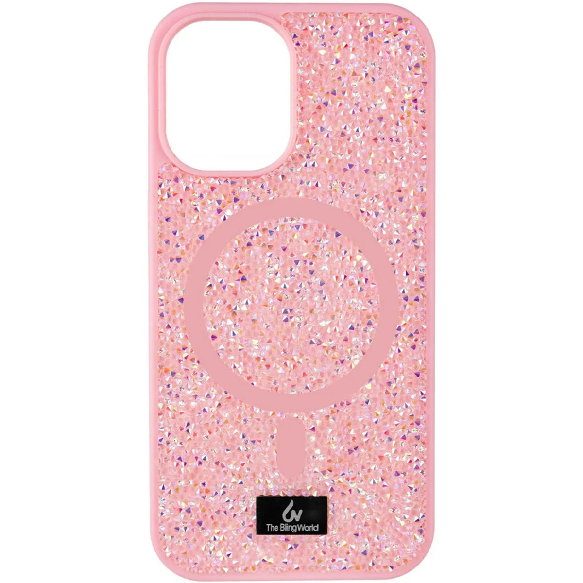 TPU чехол Bling World Rock Diamond with MagSafe для Apple iPhone 12 Pro / 12 (6.1") Pink