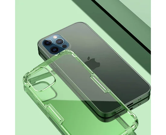TPU чехол Nillkin Nature Series для Apple iPhone 12 Pro / 12 (6.1") Темно-зеленый (прозрачный)