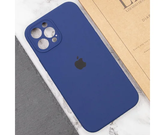 Чехол Silicone Case Full Camera Protective (AA) для Apple iPhone 12 Pro (6.1") Синий / Deep navy / PVH