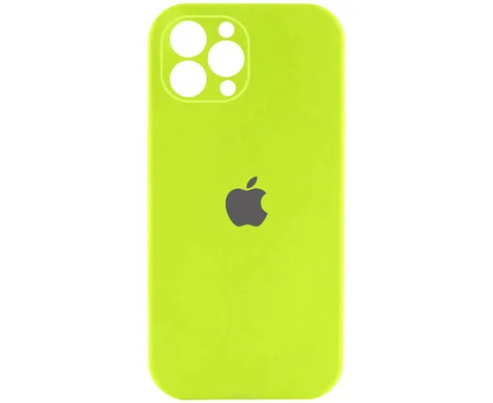 Чохол Silicone Case Full Camera Protective (AA) Apple iPhone 12 Pro (6.1") Кислотно-зелений / Acid Green