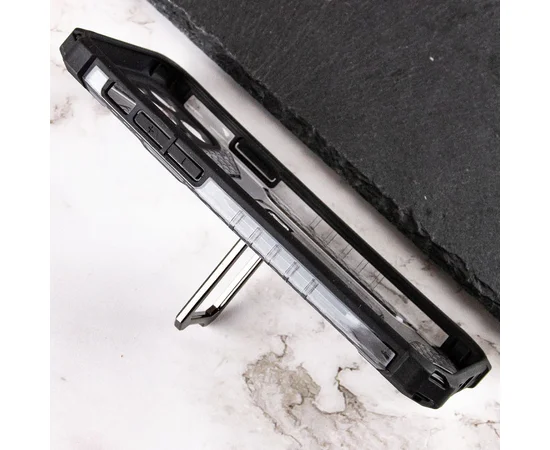 Ударопрочный чехол Transformer CrystalRing для Apple iPhone 12 Pro (6.1") Черный + Прозрачный / Черный