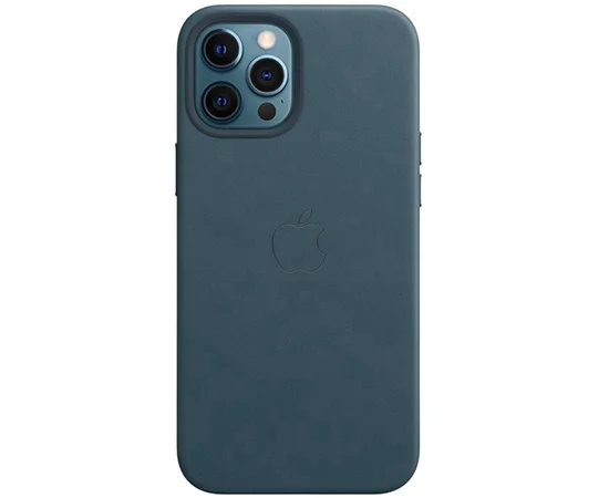 Кожаный чехол Leather Case (AA Plus) with MagSafe для Apple iPhone 12 Pro / 12 (6.1") Indigo Blue