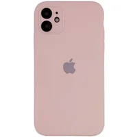 Чохол Silicone Case Full Camera Protective (AA) для Apple iPhone 12 (6.1 ") Рожевий / Pink Sand