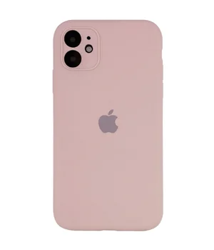 Чохол Silicone Case Full Camera Protective (AA) для Apple iPhone 12 (6.1 ") Рожевий / Pink Sand