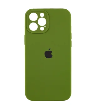 Чехол Silicone Case Full Camera Protective (AA) для Apple iPhone 12 Pro (6.1") Зеленый / Dark Olive