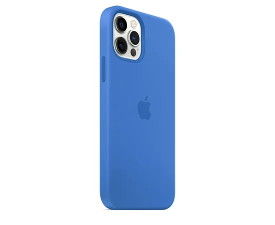 Чохол Silicone Case Full Protective (AA) для Apple iPhone 12 Pro / 12 (6.1 ") Синій / Capri Blue