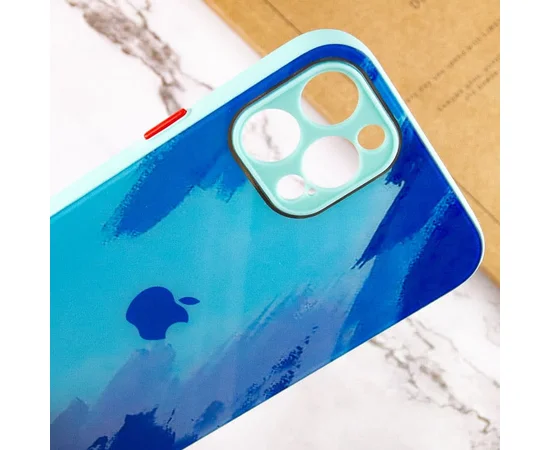 Чехол TPU+Glass Impasto abstract для Apple iPhone 12 Pro (6.1") Blue
