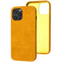 Шкіряний чохол Croco Leather для Apple iPhone 12 Pro / 12 (6.1 ") Yellow