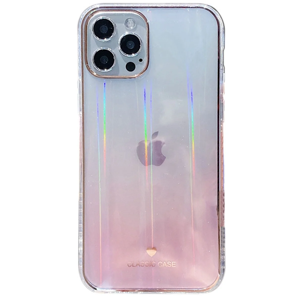 TPU + Glass чохол Aurora Classic для Apple iPhone 12 Pro / 12 (6.1 ") Рожевий