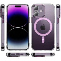 Чехол TPU+PC Colorful with MagSafe для Apple iPhone 12 (6.1") Pink
