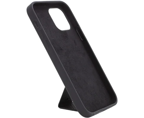 Чехол Silicone Case Hand Holder для Apple iPhone 12 Pro / 12 (6.1") Черный / Black