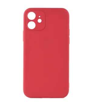 Силиконовый чехол Candy Full Camera для Apple iPhone 12 (6.1") Красный / Camellia