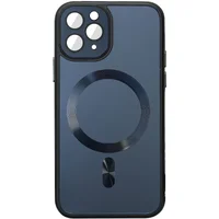 Чехол TPU+Glass Sapphire Midnight with MagSafe для Apple iPhone 12 Pro (6.1") Черный / Black