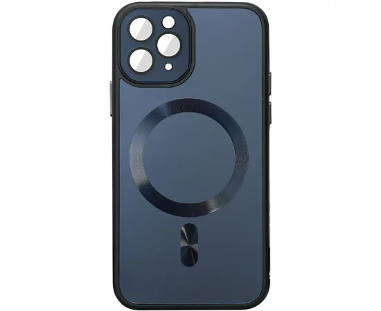 Чехол TPU+Glass Sapphire Midnight with MagSafe для Apple iPhone 12 Pro (6.1") Черный / Black