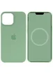 Чехол Silicone case (AAA) full with Magsafe and Animation для Apple iPhone 12 Pro / 12 (6.1") Зеленый / Pistachio