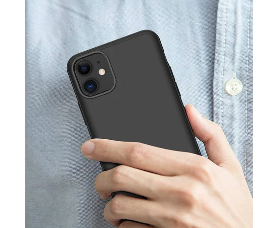 Пластиковая накладка GKK LikGus 360 градусов (opp) для Apple iPhone 12 (6.1") Черный