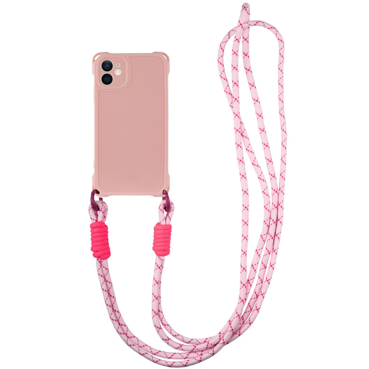 Чохол TPU CrossBody with straps для Apple iPhone 12 (6.1") Pink