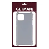 TPU чехол GETMAN Ease logo усиленные углы для Apple iPhone 12 Pro / 12 (6.1") Серый (прозрачный)