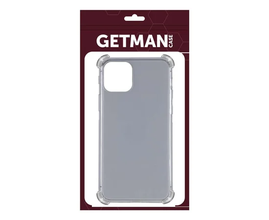 TPU чехол GETMAN Ease logo усиленные углы для Apple iPhone 12 Pro / 12 (6.1") Серый (прозрачный)