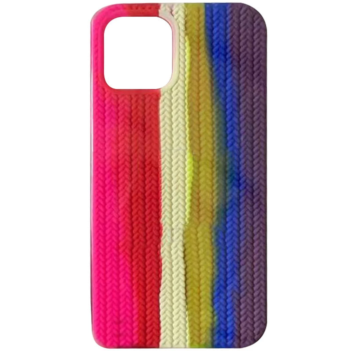 Чохол Silicone case Full Braided для Apple iPhone 12 Pro / 12 (6.1 ") Рожевий / Фіолетовий