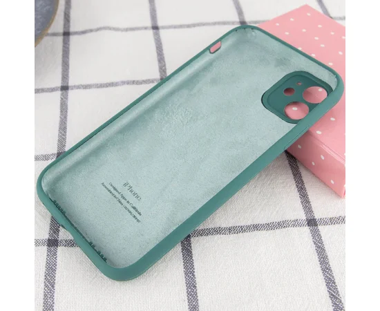 Чехол Silicone Case Full Camera Protective (AA) для Apple iPhone 12 (6.1") Зеленый / Pine green