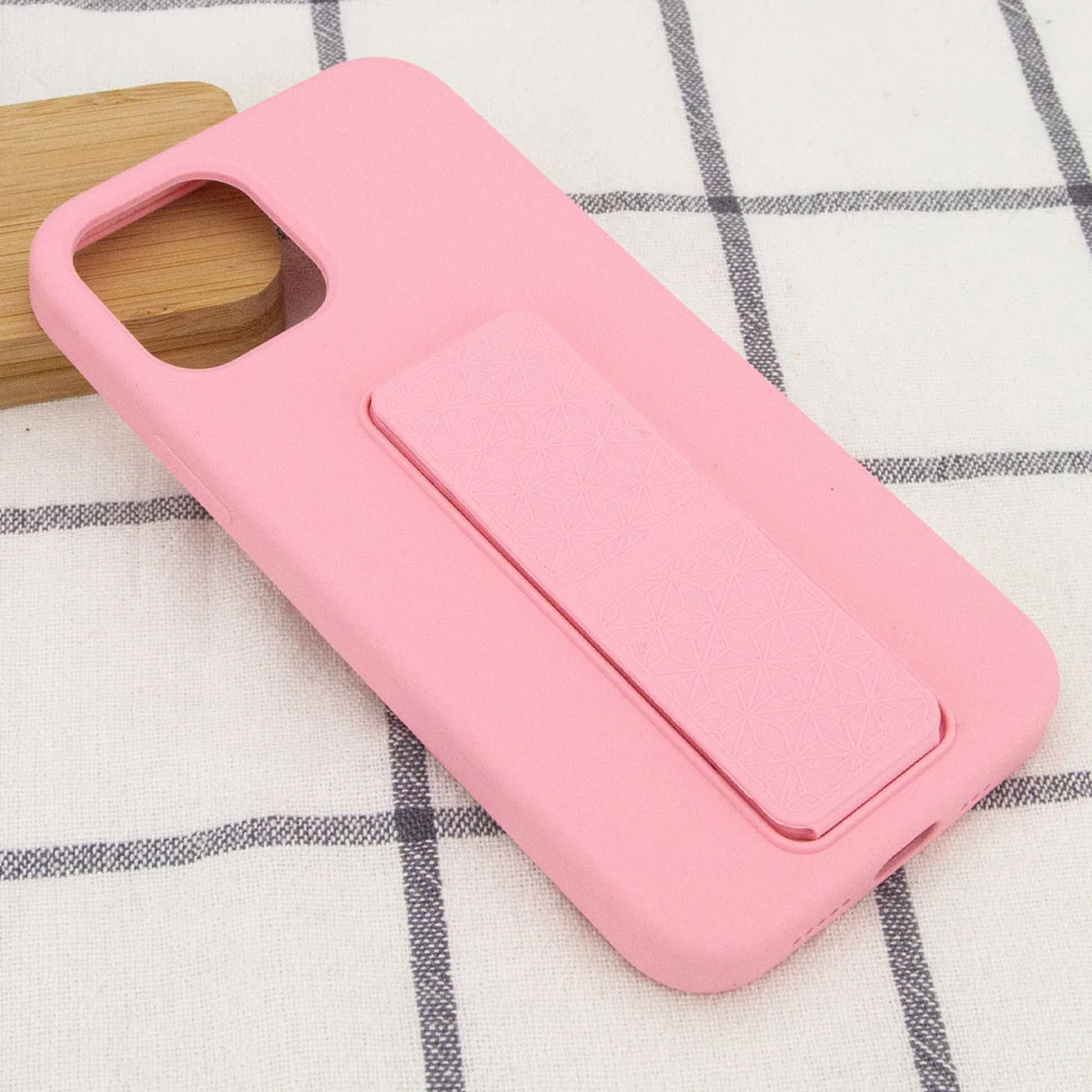 Чохол Silicone Case Hand Holder для Apple iPhone 12 Pro / 12 (6.1 ") Рожевий / Pink