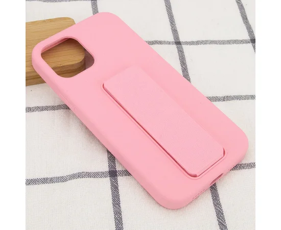 Чехол Silicone Case Hand Holder для Apple iPhone 12 Pro / 12 (6.1") Розовый / Pink