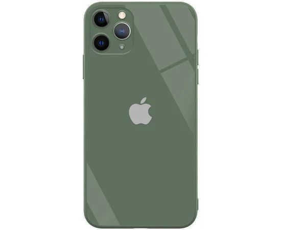 TPU+Glass чехол GLOSSY Logo Full camera (opp) для Apple iPhone 12 Pro (6.1") Зеленый