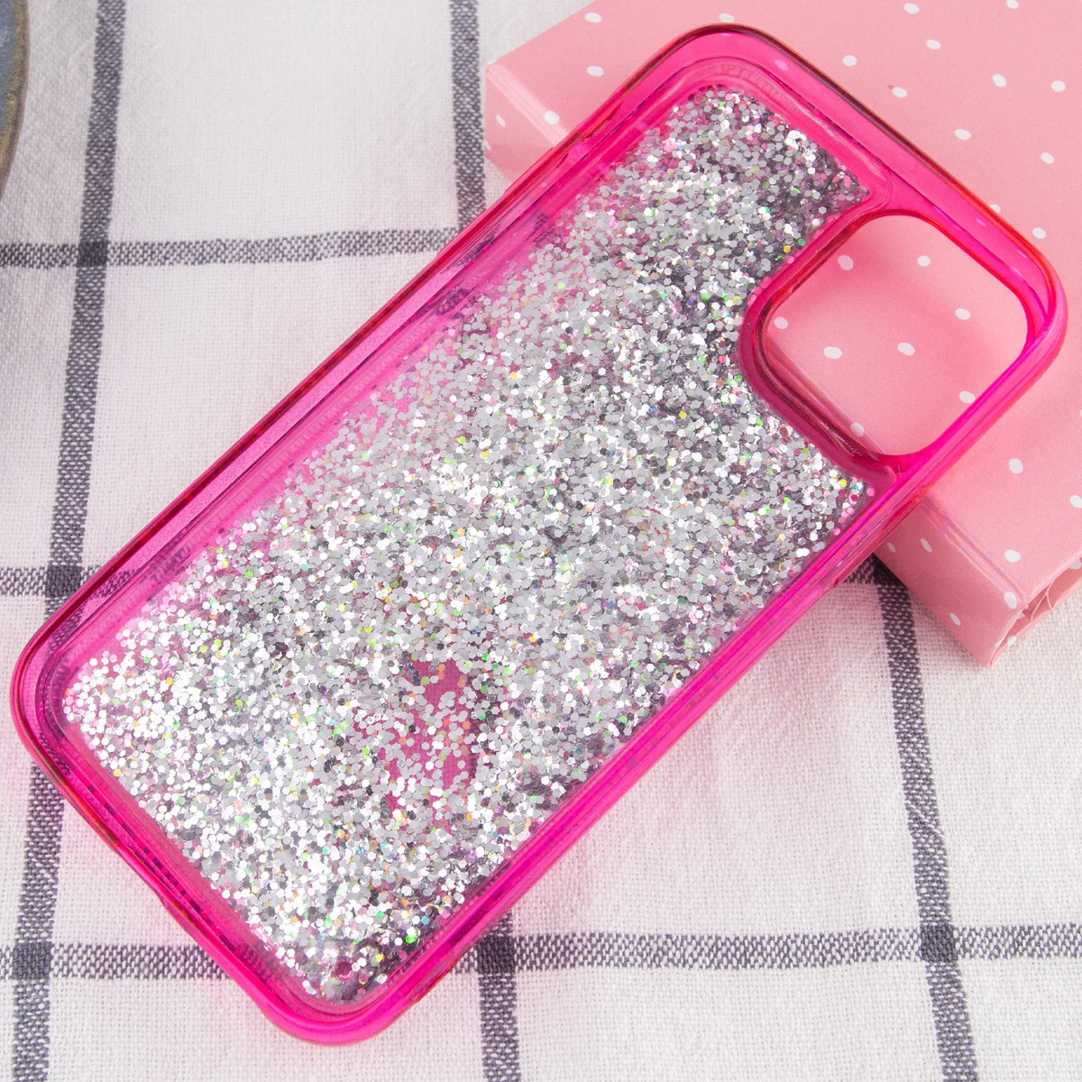 TPU + PC чохол Sparkle (glitter) для Apple iPhone 12 Pro / 12 (6.1 ") Малиновий