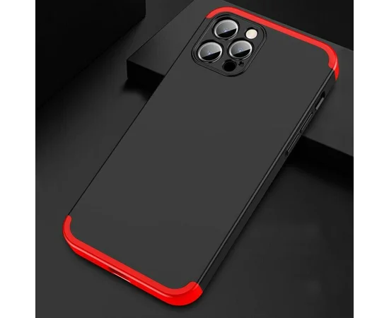 Пластиковая накладка GKK LikGus 360 градусов (opp) для Apple iPhone 12 Pro (6.1") Черный / Красный