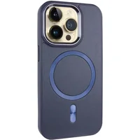 Кожаный чехол SnapCase with MagSafe для Apple iPhone 12 Pro / 12 (6.1") Dark Blue