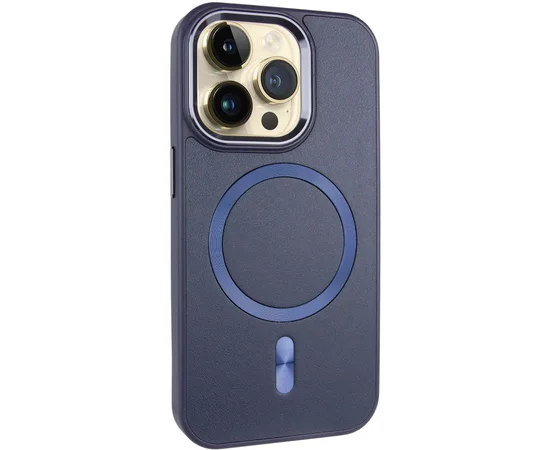 Кожаный чехол SnapCase with MagSafe для Apple iPhone 12 Pro / 12 (6.1") Dark Blue