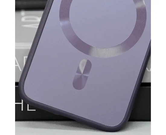 Чехол TPU+Glass Sapphire Midnight with MagSafe для Apple iPhone 12 (6.1") Фиолетовый / Deep Purple