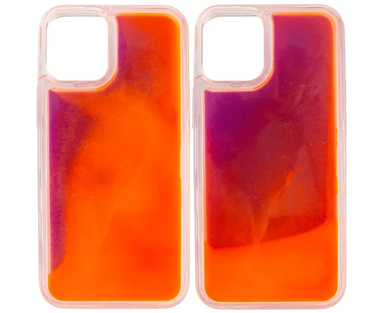 Неоновый чехол Neon Sand glow in the dark для Apple iPhone 12 Pro / 12 (6.1") Фиолетовый / Оранжевый