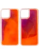 Неоновый чехол Neon Sand glow in the dark для Apple iPhone 12 Pro / 12 (6.1") Фиолетовый / Оранжевый