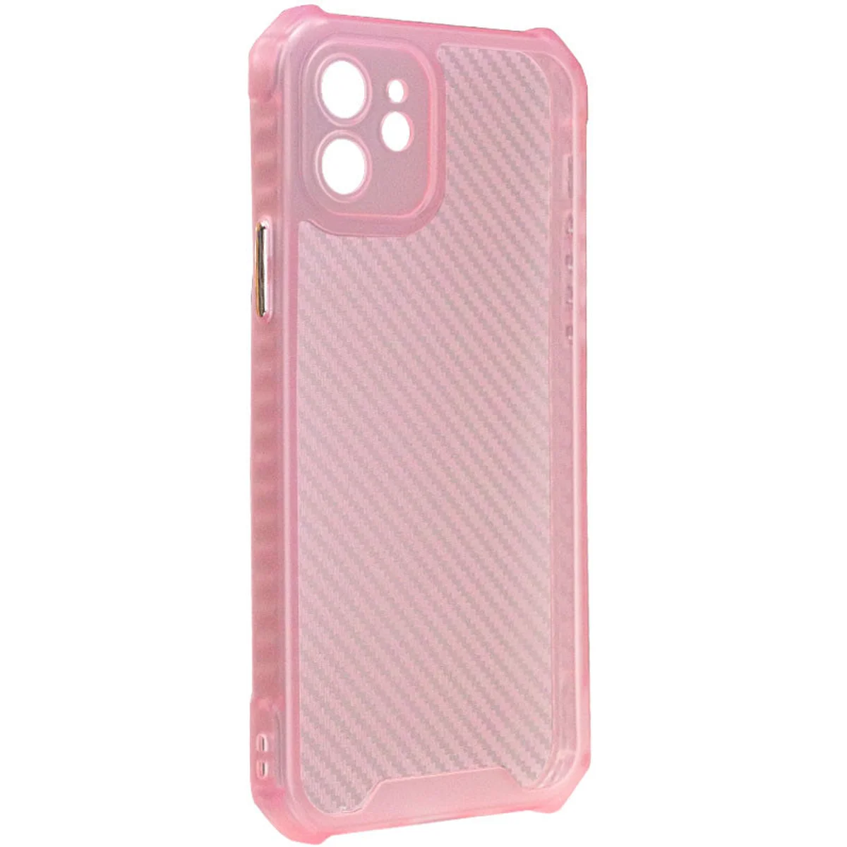 Чехол TPU Ease Carbon color series для Apple iPhone 12 (6.1") Розовый / Прозрачный