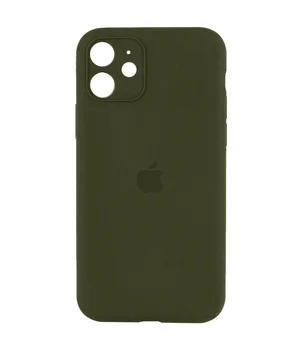 Чехол Silicone Case Full Camera Protective (AA) для Apple iPhone 12 (6.1") Зеленый / Dark Olive